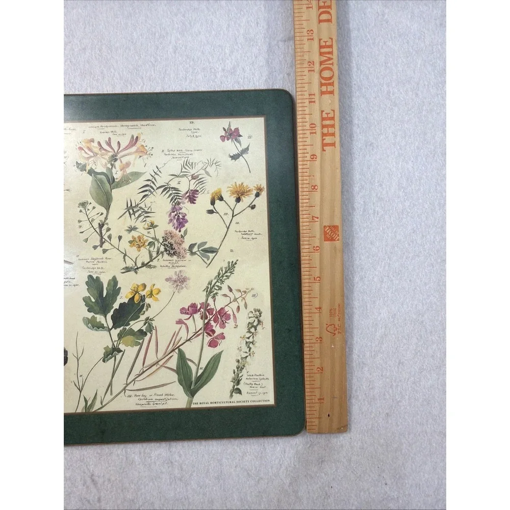 Set Of 4 Pimpernel Royal Horticulture Society Floral Cork Back Placemats England